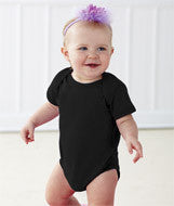 4424 Rabbit Skins Rabbit Skins Infant Fine Jersey Lap-Shoulder Bodysuit Black