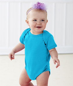 4424 Rabbit Skins Infant Fine Cotton Jersey Lap Shoulder Bodysuit Turquoise