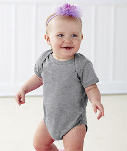 4424 Rabbit Skins Infant Fine Cotton Jersey Lap Shoulder Bodysuit Heather 60 40