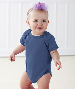 4424 Rabbit Skins Infant Fine Cotton Jersey Lap Shoulder Bodysuit Indigo