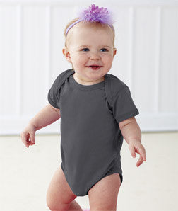 4424 Rabbit Skins Infant Fine Cotton Jersey Lap Shoulder Bodysuit Charcoal