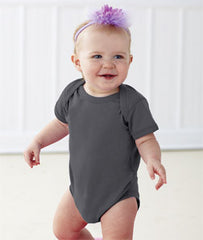 4424 Rabbit Skins Infant Fine Cotton Jersey Lap-Shoulder Bodysuit Charcoal
