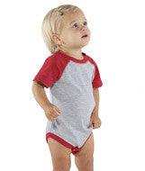 4430 Rabbit Skins Rabbit Skins Infant Vintage Fine Jersey Baseball Bodysuit Vintage Heather/ Vin Red
