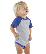 4430 Rabbit Skins Rabbit Skins Infant Vintage Fine Jersey Baseball Bodysuit Vintage Heather/ VinRoyal