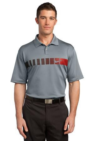 Nike Golf Dri-FIT Chest Stripe Print Polo. 443211 Cool grey