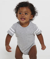 4437 Rabbit Skins Rabbit Skins Infant Fine Jersey Football Bodysuit Vintage Heather/ Blended White