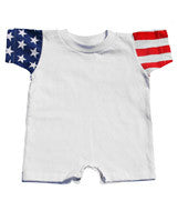 4476 Code V Infant Jersey Stars & Stripes Romper White / Flag