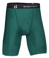 4607 Badger Men's 8" Inseam B-Fit Blended Compression Short Forest Green