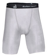 4607 Badger Men's 8" Inseam B-Fit Blended Compression Short Silver