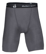 4607 Badger Men's 8" Inseam B-Fit Blended Compression Short Graphite