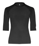 4625 Badger Adult Half Sleeve Solid Color Compression Performance Tee Black