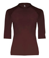 4625 Badger Adult Half Sleeve Solid Color Compression Performance Tee Maroon