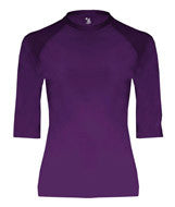 4625 Badger Adult Half Sleeve Solid Color Compression Performance Tee Purple