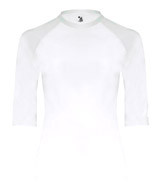 4627 Badger Adult Compression Half-Sleeve Crew White