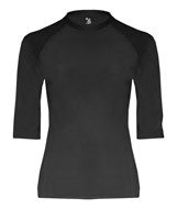 4627 Badger Adult Compression Half-Sleeve Crew Black