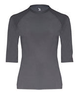 4627 Badger Adult Compression Half-Sleeve Crew Graphite