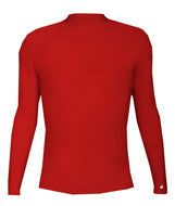 4656 Badger Long Sleeve Mock Neck Blended Compression Tee Red