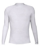 4656 Badger Long Sleeve Mock Neck Blended Compression Tee Silver