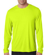 482L Hanes Adult Cool DRI&reg; Long-Sleeve Performance T-Shirt Safety Green