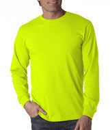 4930 Fruit of the Loom Adult Heavy Cotton HD&reg; Long-Sleeve T-Shirt Safety Green (50/ 50)