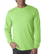 4930 Fruit of the Loom Adult Heavy Cotton HD&reg; Long-Sleeve T-Shirt Neon Green (50/ 50)