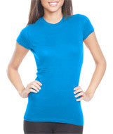 4990 Bayside Ladies' Fashion Ring-Spun Jersey Tee Turquoise