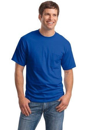 Hanes Beefy-T - 100% Cotton T-Shirt with Pocket. 5190 Deep Royal