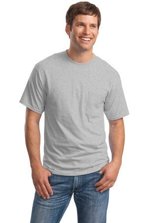 Hanes Beefy-T - 100% Cotton T-Shirt with Pocket. 5190 Light Steel