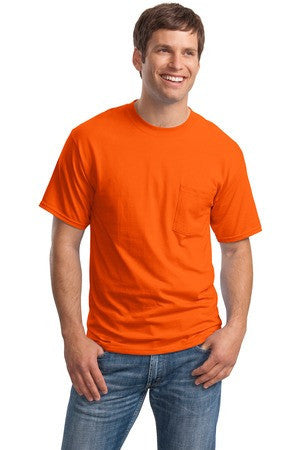 Hanes Beefy-T - 100% Cotton T-Shirt with Pocket. 5190 Orange
