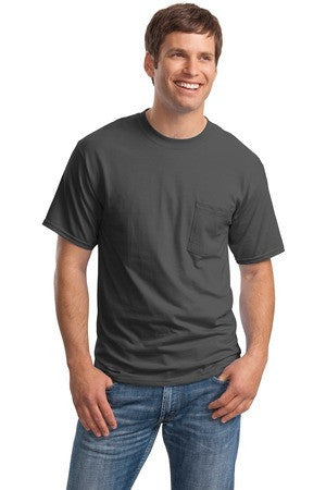 Hanes Beefy-T - 100% Cotton T-Shirt with Pocket. 5190 Smoke Grey
