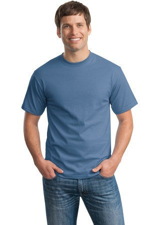 Hanes - Tagless 100% Cotton T-Shirt.  5250 Denim Blue