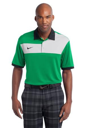 Nike Golf Dri-FIT Sport Colorblock Polo. 527806 Lucky Green/ Grey/ Black