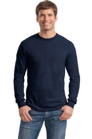     Gildan - Heavy Cotton   100% Cotton Long Sleeve T-Shirt.  5400 Navy