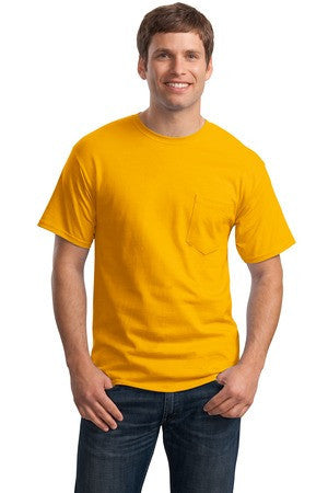 Hanes - Tagless 100%  Cotton T-Shirt with Pocket.  5590 Gold