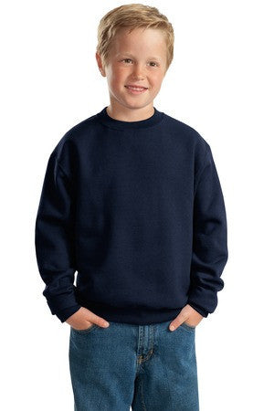 JERZEES - Youth NuBlend Crewneck Sweatshirt.  562B Navy