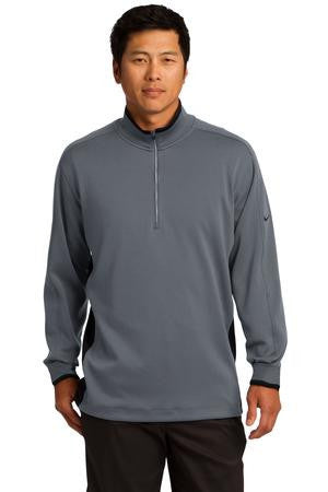 Nike Golf Dri-FIT 1/2-Zip Cover-Up. 578673 Dark Grey/ Black/ Sport Fuchsia