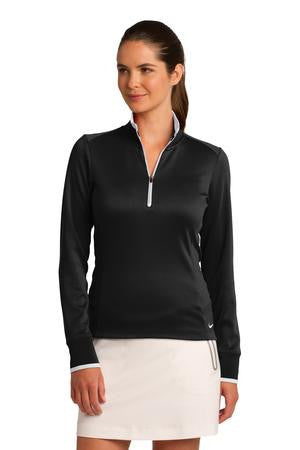 Nike Golf Ladies Dri-FIT 1/2-Zip Cover-Up. 578674 Black/ white