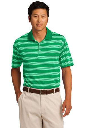 Nike Golf Dri-FIT Tech Stripe Polo. 578677 Lucky green