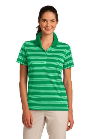 Nike Golf Ladies Dri-FIT Tech Stripe Polo. 578678 Lucky green