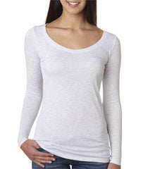 6731 Next Level Tri-Blend Long-Sleeve Scoop Tee Heather White