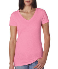 6840 Next Level The Slub Cross-Over V Hot Pink