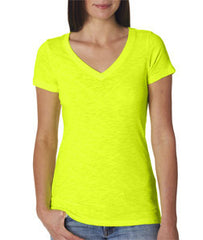 6840 Next Level The Slub Cross-Over V Neon Yellow