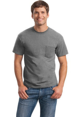 Gildan - DryBlend 50 Cotton/50 Poly Pocket T-Shirt. 8300 Sport Grey