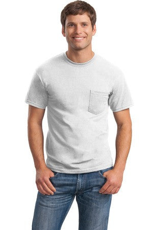 Gildan - DryBlend 50 Cotton/50 Poly Pocket T-Shirt. 8300 White
