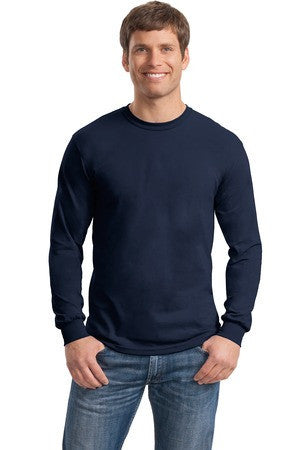 Gildan - DryBlend 50 Cotton/50 Poly Long Sleeve T-Shirt. 8400 Navy