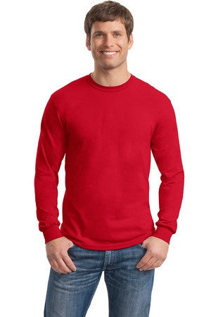 Gildan - DryBlend 50 Cotton/50 Poly Long Sleeve T-Shirt. 8400 Red