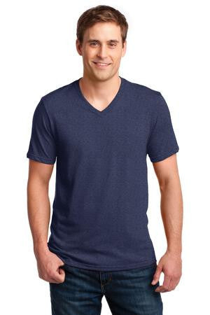 Anvil 100% Ring Spun Cotton V-Neck T-Shirt. 982 Heather Blue