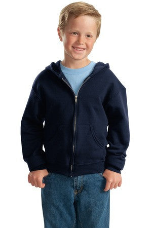 JERZEES - Youth NuBlend Full-Zip Hooded Sweatshirt.  993B Navy