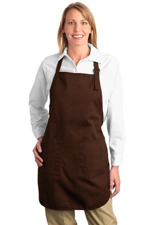 Port Authority Full Length Apron with Pockets.  A500 Coffee bean