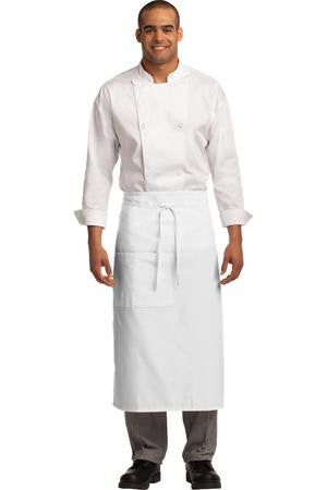 Port Authority Easy Care Full Bistro Apron with Stain Release. A701 White